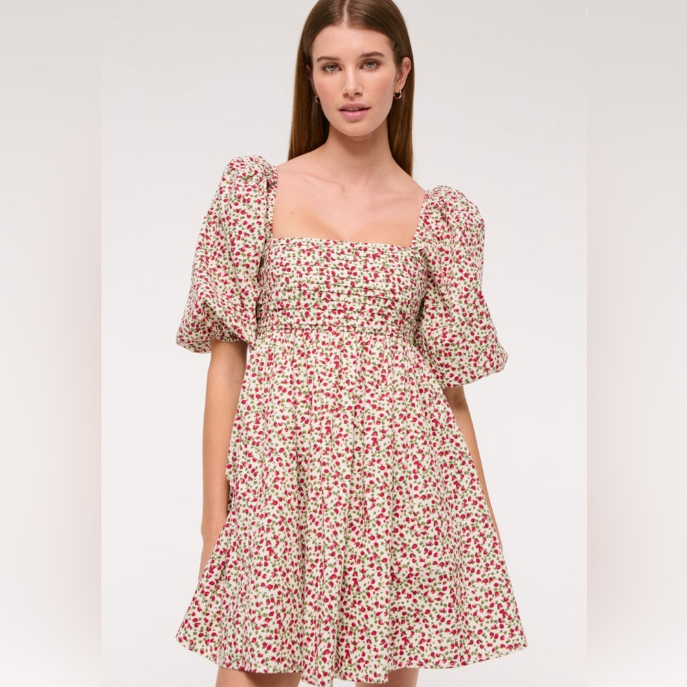 Abercrombie Emerson Printed Puff Sleeve Mini Dress SP